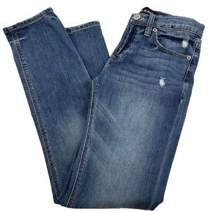 Express Jeans Women's Size 00 Distressed Blue Mid Rise